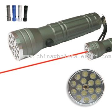 15 LED & Laser torcia