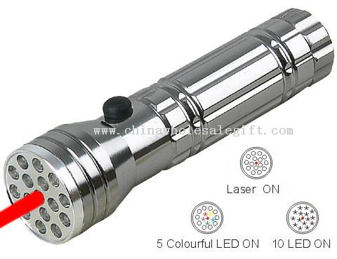 15pcs lanterna de LED com luz laser