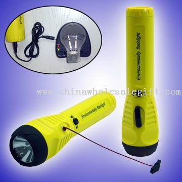 Cord Pulling Dynamo Flashlight with Mobile Phone Charger