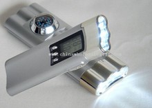 Kunststoff-Taschenlampe mit Uhr und Kompass images