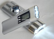 plastic flashlight with watch and compass images