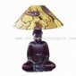 Desk Lamp with Sitting Buddha Wooden Sculpture small picture