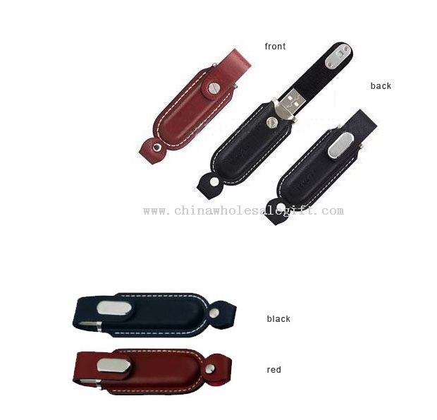 Leather USB Flash Disk with keyhole