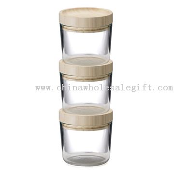 glass jars with base