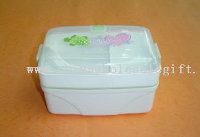 double layers rectangle microwave lunch box