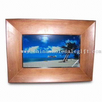 7-inch Digital Photo Frame de madeira com resolução de 1440 x 234
