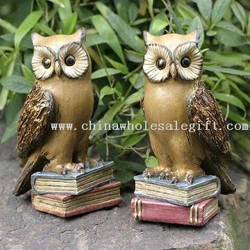 7-inci Owl Craft, kerajinan polyresin malam burung hantu