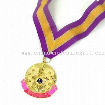 Timbrato medaglie incise con nastro colorato