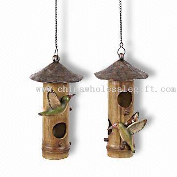 Polyresin birdhouse craft Polyresin Craft Birdhouse muotoilu puu-look maalaus