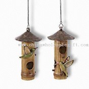Polyresin kuş yuvası craft Polyresin Craft kuş evini tasarım Ahşap görünümlü resim ile images
