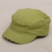 Cotton Herringbone Army Cap / Lime images