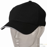 6 panel de malla Atlético Cap / negro