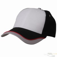 Low Profile Athletic Mesh Cap / White Black