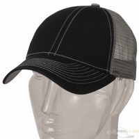 Düşük profil yapılandırılmış kamyoncu şapkası / gri siyah