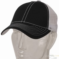 Scăzut profil structurate Trucker Cap / negru alb