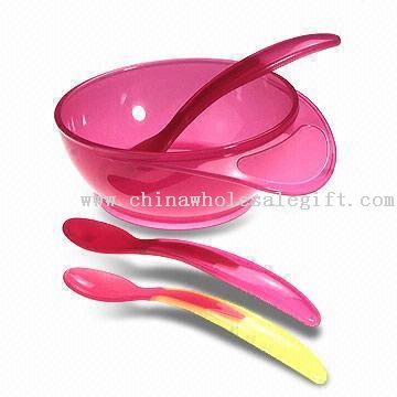 Heat Warning Feeding Bowl and Spoon Set