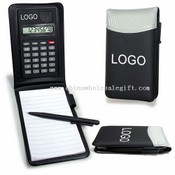 Cahier en cuir avec calculatrice et stylo images