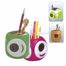 Pen Holder with Clock images