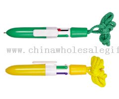 4colors ball pen with lanyard