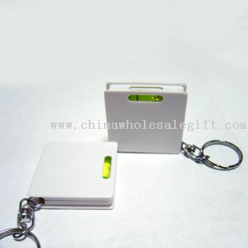 key ring tape measure square shape with water level