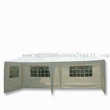 White Garden Gazebo with Replaceable Sidewalls and Four Windows images