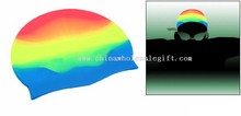 De la piel de silicona flexible nadar Natación Cap - Rainbow images