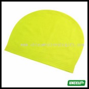 De la piel de silicona flexible nadar Natación Cap - Yellow images