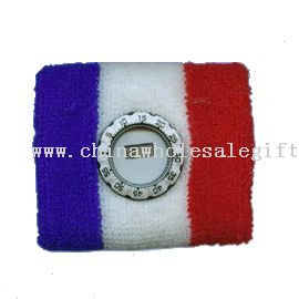 80% cotton 20% lycra terry wrist bands with watch