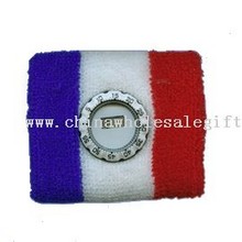 80% cotton 20% lycra terry wrist bands with watch images