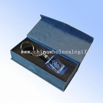 Laser-Engraved Crystal Keyring with Blue LED