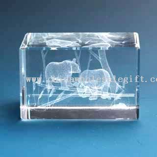 Crystal Laser Gift-Two Bears