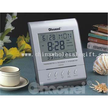 Oversize LCD Wall Clock W/Hygrometer