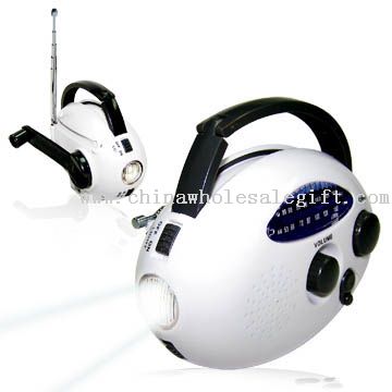 Crank Dynamo Flashlight with Radio and Mobile Phone Charger