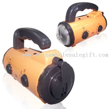 Crank Dynamo Flashlight with Radio and Mobile Phone Charger