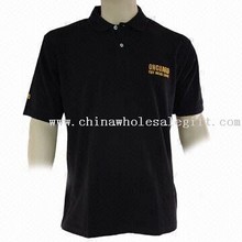 Taped Neck Black Mens Golf Shirt images