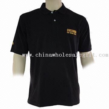 Taped Neck Black Mens Golf Shirt