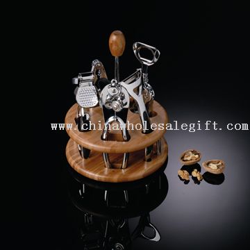 kitchen tools set with bamboo holder