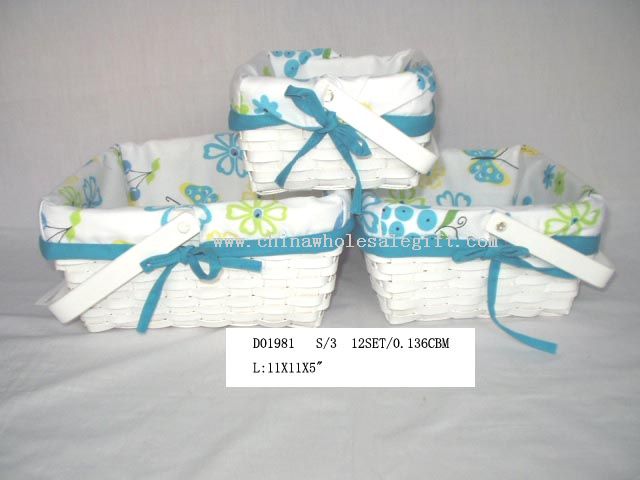 Square Basket w/White