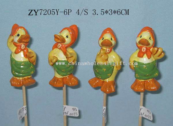 Ceramic Duck with Stick