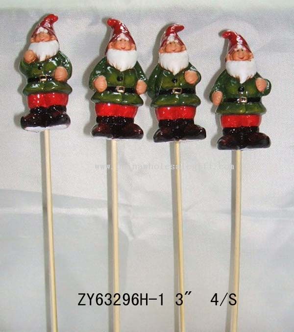 Ceramic Santa claus w/stick