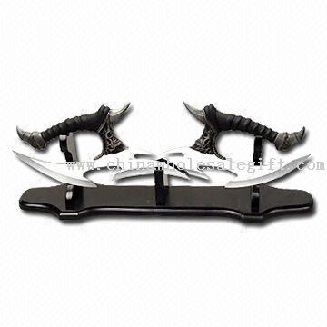 Art Knife with Wooden Stand and Zinc Alloy Handle