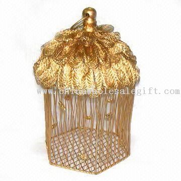 Christmas Metal Wire Box with Exotic Decorations