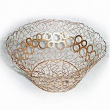 Metalldraht Basket in Spritzbeton Gold-Finish images
