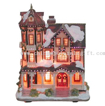 Xmas House with Optical Fiber