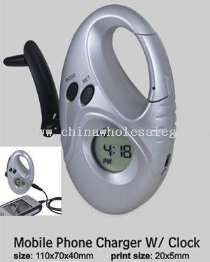 Mobile Phone Charger W/Clock