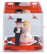 Acrylic Liquid Square Shape Pen Holder with Vivid Floater images