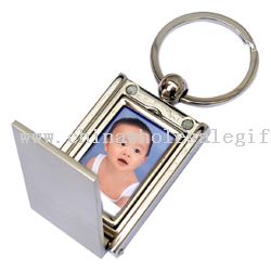 Metal keychain with photo frame