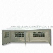 White Garden Gazebo mit auswechselbaren Seitenwangen und Four Windows images