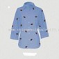Blue Chambray 3/4 Sleeve Shirt w/embroidered football small picture