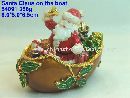 Weihnachtsmann auf dem Boot
